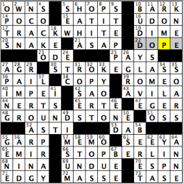 CrosSynergy/Washington Post crossword solution, 08.03.15: "Back Against the Wall"