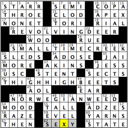 CrosSynergy/Washington Post crossword solution, 08.19.15: "Oo-ee, Baby!"