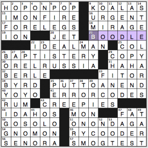 NY Times crossword solution, 9 5 15, no 0905