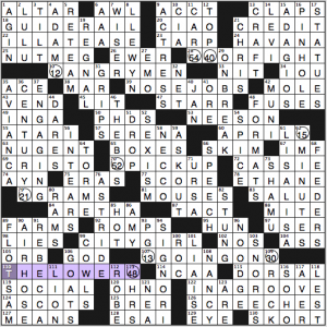 NY Times crossword solution, 9 6 15, "Double Digits"