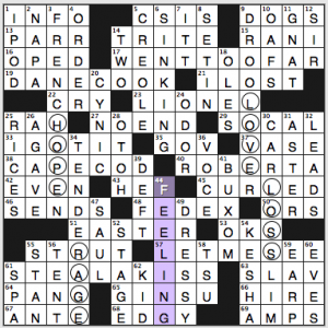 NY Times crossword solution, 10 6 15, no 1006