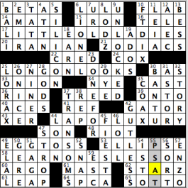 CrosSynergy/Washington Post crossword solution, 10.31.15: "Funny Lines"