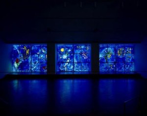 Chagall's stained glass windows at the Art Institute of Chicago