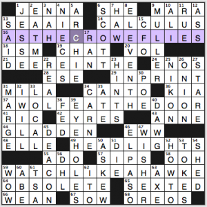 BuzzFeed crossword solution, 12 16 15 "Famous People Are Animals"