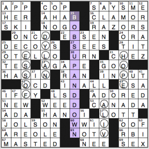NY Times crossword solution, 12 15 15, no 1215