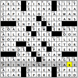 CrosSynergy/Washington Post crossword solution, 12.14.15: "It Takes All Different Types"