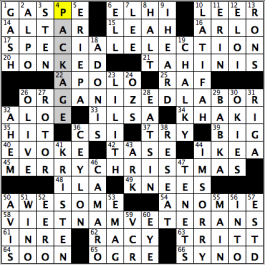 CrosSynergy/Washington Post crossword solution, 12.16.15: "Let's Call It a Day"