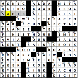 CrosSynergy/Washington Post crossword solution, 12.22.15: "Breaking Even"