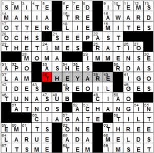 NY Times crossword solution, 1 27 16, no 0127
