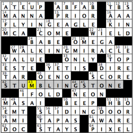 CrosSynergy/Washington Post crossword solution, 01.28.16: "Band on the Move"