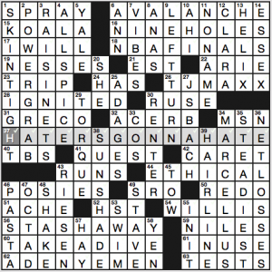 NY Times crossword solution, 1 2 16, no 0102