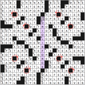 NY Times crossword solution, 1 17 16 "Twisting One's Words"