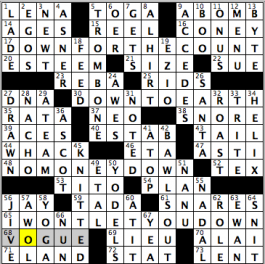 CrosSynergy/Washington Post crossword solution, 02.16.16: "Heading South"