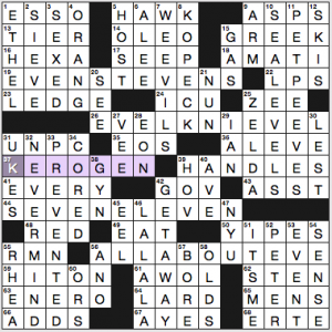 NY Times crossword solution, 3 1 16, no 0301