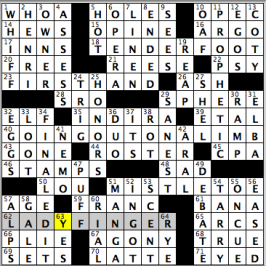 CrosSynergy/Washington Post crossword solution, 03.25.16: "Extreme Positions"