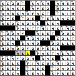 CrosSynergy/Washington Post crossword solution, 03.26.16: "Pass/Fail"