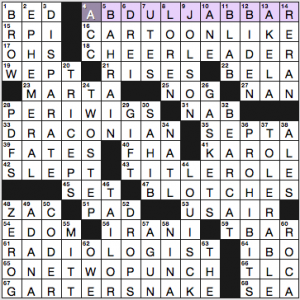 NY Times crossword solution, 3 4 16, no 0304