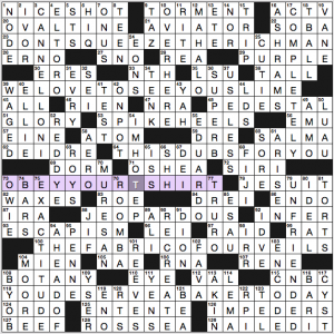 NY Times crossword solution, 3 27 16 "Pitch Imperfect"