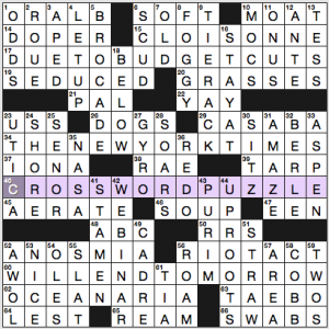 NY Times crossword solution, 4 1 16, no 0401