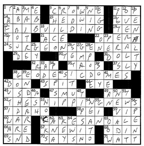 WSJ Contest - 3/4/16 - "A. Crossword Puzzle"