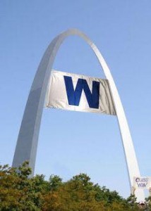 The Cubs beat the Cardinals tonight, so of course the "W" flag for a Cubs win is up.