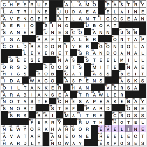 NY Times crossword solution, 4 10 16, "Something in the Water"