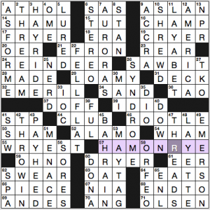 NY Times crossword solution, 4 12 16, no 0412