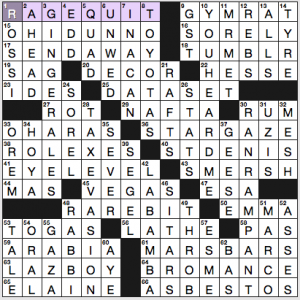 NY Times crossword solution, 4 23 16, no 0423