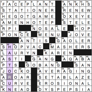 NY Times crossword solution, 4 30 16, no 0430
