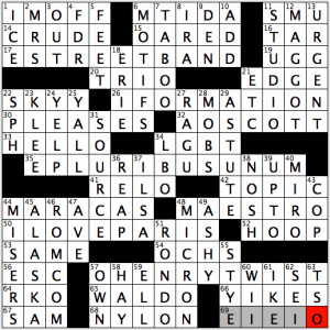 NYT Puzzle 05.31.16 by Sarah Keller