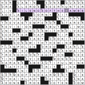 NY Times crossword solution, 5 28 16 "Best Picture Adaptations"