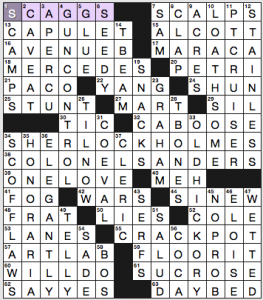 NY Times crossword solution, 6 3 16, no 0603