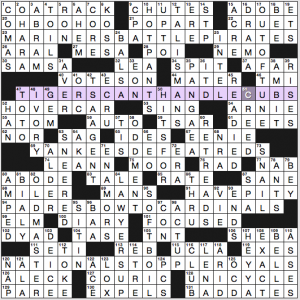 NY Times crossword solution, 6 26 16, "Sports Page Headlines"
