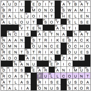 NY Times crossword solution, 7 19 16, no 0719