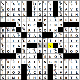 CrosSynergy/Washington Post crossword solution, 08.25.16: "What's That Racket?"