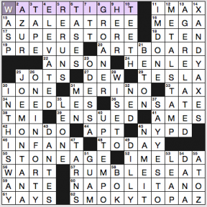 NY Times crossword solution, 8 20 16, no 0820