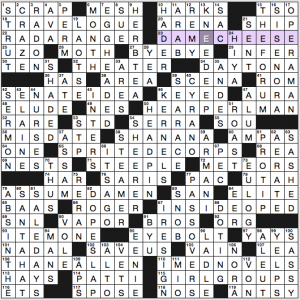 NY Times crossword solution, 8 28 16, "The First Shall Be Last"