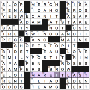 NY Times crossword solution, 8 31 16, no 0831