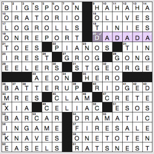 NY Times crossword solution, 10 1 16, no 10