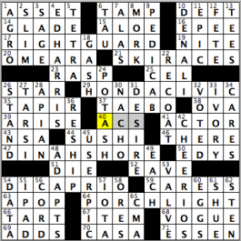 CrosSynergy/Washington Post crossword solution, 10.10.16: "Duty Calls"