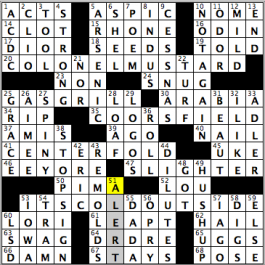 CrosSynergy/Washington Post crossword solution, 10.20.16: "Chill Factor"