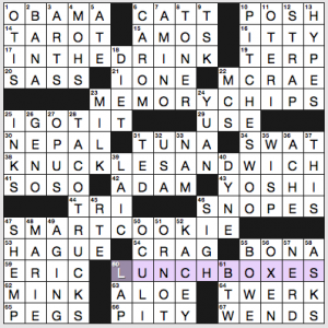 NY Times crossword solution, 10 4 16, no 1004
