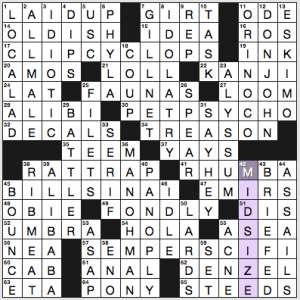 NY Times crossword solution, 10 6 16, no 1006