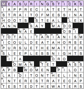 NY Times crossword solution, 10 21 16, no 1021