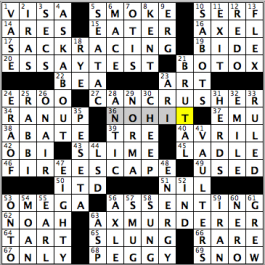 CrosSynergy/Washington Post crossword, 11.25.16: "Downsizing"