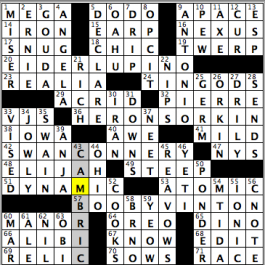 CrosSynergy/Washington Post crossword solution, 11.29.16: "Rarae Aves"