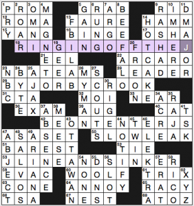 NY Times crossword solution, 11 10 16, no 1110