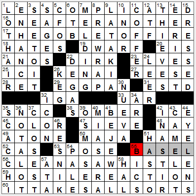 Crossword Puzzle for April 19, 2014